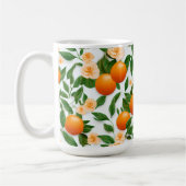 Mug Élégant Monogramme Orange et Fleur de Valence (Gauche)