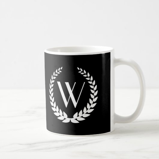 Mug Élégant monogramme personnalisé (Droite)