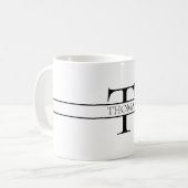 Mug Élégant Monogramme Personnalisé Nom Personnalisé (Devant gauche)