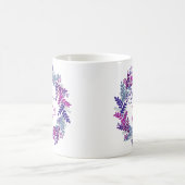 Mug Élégant Monogramme rose et violet 75e anniversaire (Centre)