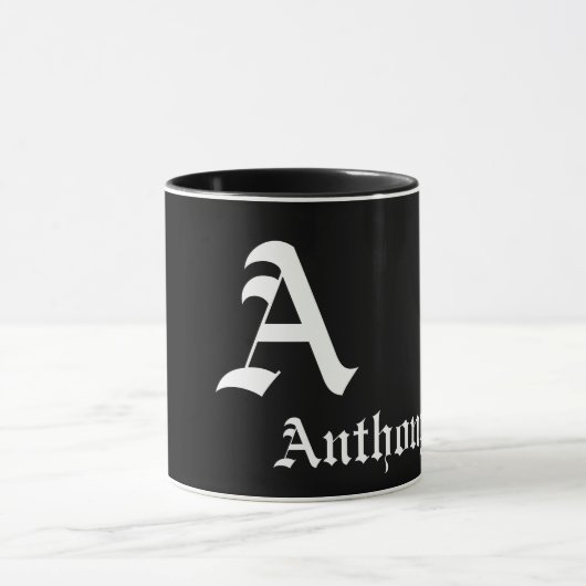 Mug Élégant Monogramme Un Modèle (Centre)