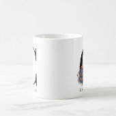 Mug Élégant monogramme végétal floral | Texte personna (Centre)