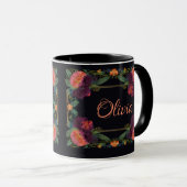 Mug Élégant moody rose poachy boho floral (Devant droit)