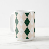 Mug Élégant Motif arlequin de Noël avec flocon de neig (Devant gauche)