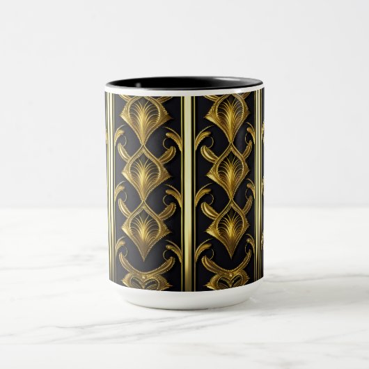 Mug Elégant motif art déco en noir et or (Centre)