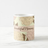 Mug Elégant motif beige floral belle maman (Centre)