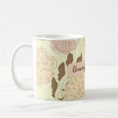 Mug Elégant motif beige floral belle maman (Gauche)
