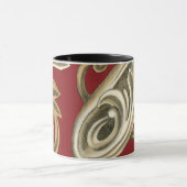 Mug Elégant Motif Botanique avec Foliage Tan (Centre)