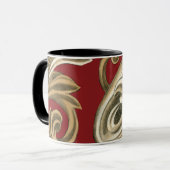 Mug Elégant Motif Botanique avec Foliage Tan (Devant gauche)