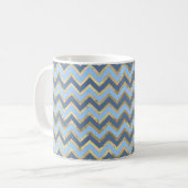 Mug Élégant Motif Chevron bleu et or (Devant gauche)