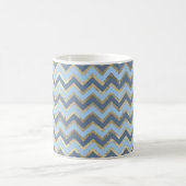 Mug Élégant Motif Chevron bleu et or (Centre)