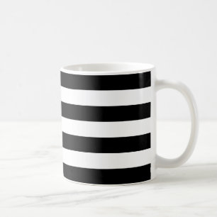 Mug Élégant motif classique à rayures noires et bla