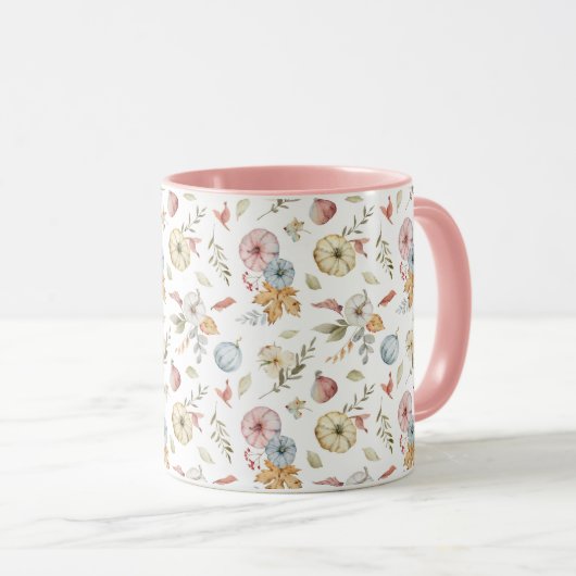 Mug Elégant Motif d'aquarelle d'automne (Devant droit)