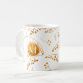 Mug Élégant motif de baies d'or monogramme (Devant gauche)