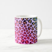 Mug Élégant motif de cheetah léopard rose et orange (Devant droit)
