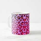 Mug Élégant motif de cheetah léopard rose et orange (Devant gauche)