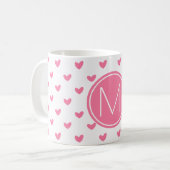 Mug Élégant motif de coeur blanc rose valentin (Devant gauche)