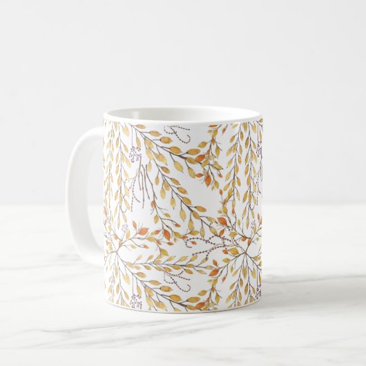 Mug Élégant Motif de feuillage d'automne personnalisé (Devant gauche)