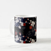 Mug Élégant Motif de Fleur Rouge Noir (Devant gauche)