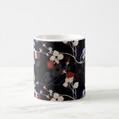 Mug Élégant Motif de Fleur Rouge Noir (Centre)