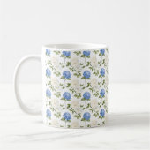 Mug Elégant Motif de fleurs d'hydragea bleu (Gauche)