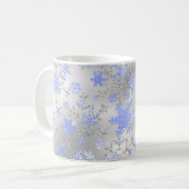 Mug Élégant Motif de flocon de Noël bleu argenté (Devant gauche)