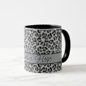 Mug Elégant motif de guépard Léopard gris noir (Devant droit)