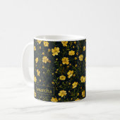 Mug Élégant Motif de la fleur de la coupe-beurre jaune (Devant gauche)