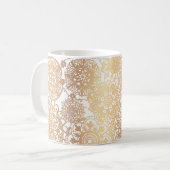 Mug Élégant Motif de Mandala blanc or (Devant gauche)