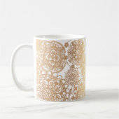 Mug Élégant Motif de Mandala blanc or (Gauche)