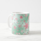Mug Élégant Motif de Noël vert et rose (Devant gauche)