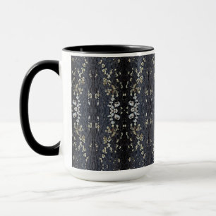 Mug Élégant motif d'écorce d'arbre en dentelle noire
