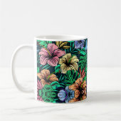 Mug Élégant motif floral avec vibrant botanique (Gauche)