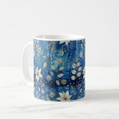 Mug Élégant Motif floral bleu et blanc (Devant gauche)