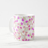 Mug Élégant Motif floral rose sans joint (Devant gauche)