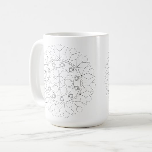 Mug - Élégant Motif Mandala à couleur (Devant gauche)