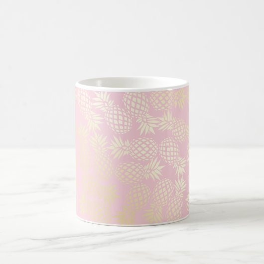 Mug Élégant motif moderne d'ananas et d'or rose (Centre)