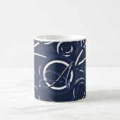 Mug Élégant Motif Monogramme bleu et blanc marine (Centre)
