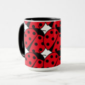 Mug Élégant motif noir rouge Ladybug (Devant gauche)