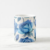 Mug Élégant motif rose bleu (Centre)