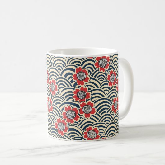 Mug Élégant Motif sans couture en fleur de cerisier (8 (Devant droit)
