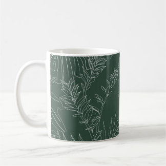Mug Élégant motif sans soudure avec lin à main verte