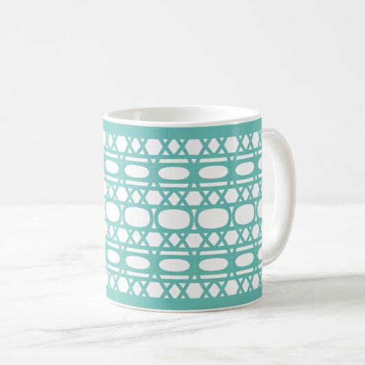 Mug Élégant Motif Turquoise Abstrait (Devant droit)