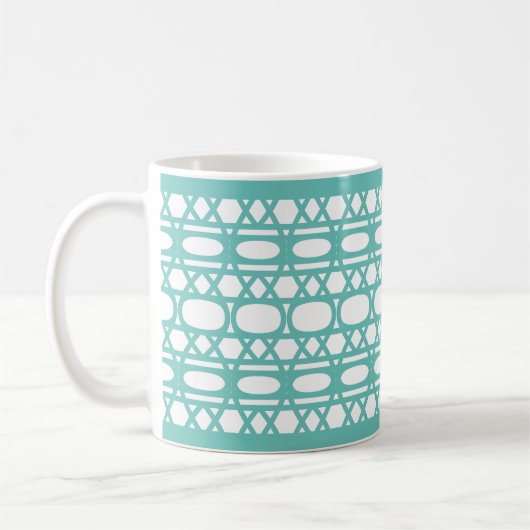 Mug Élégant Motif Turquoise Abstrait (Gauche)