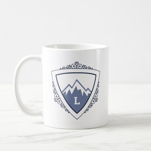 Mug Elegant Mountain Crest Monogram (Gauche)