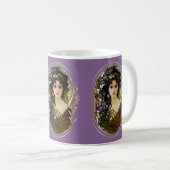 Mug Elégant Mucha Style Portrait d'une belle femme (Devant droit)
