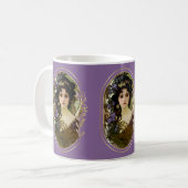 Mug Elégant Mucha Style Portrait d'une belle femme (Devant gauche)