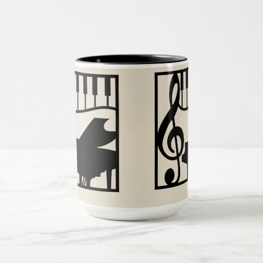 Mug Elegant Music Piano Keyboard Clef Note Stylish (Centre)
