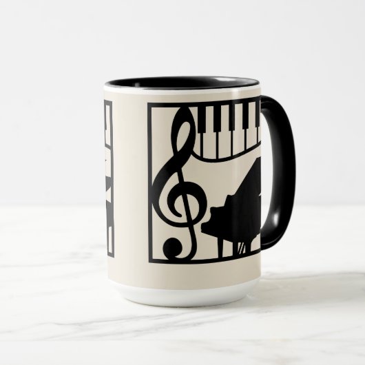Mug Elegant Music Piano Keyboard Clef Note Stylish (Devant droit)