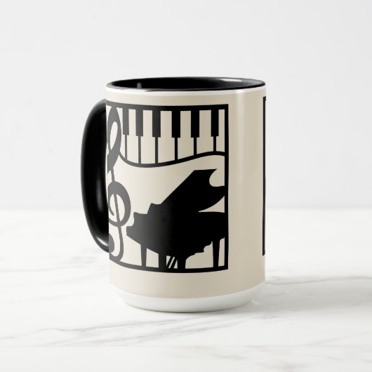 Mug Elegant Music Piano Keyboard Clef Note Stylish (Devant gauche)